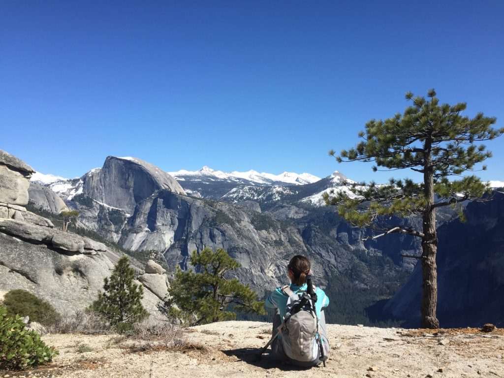 Enjoying the view from Yosemite Peak